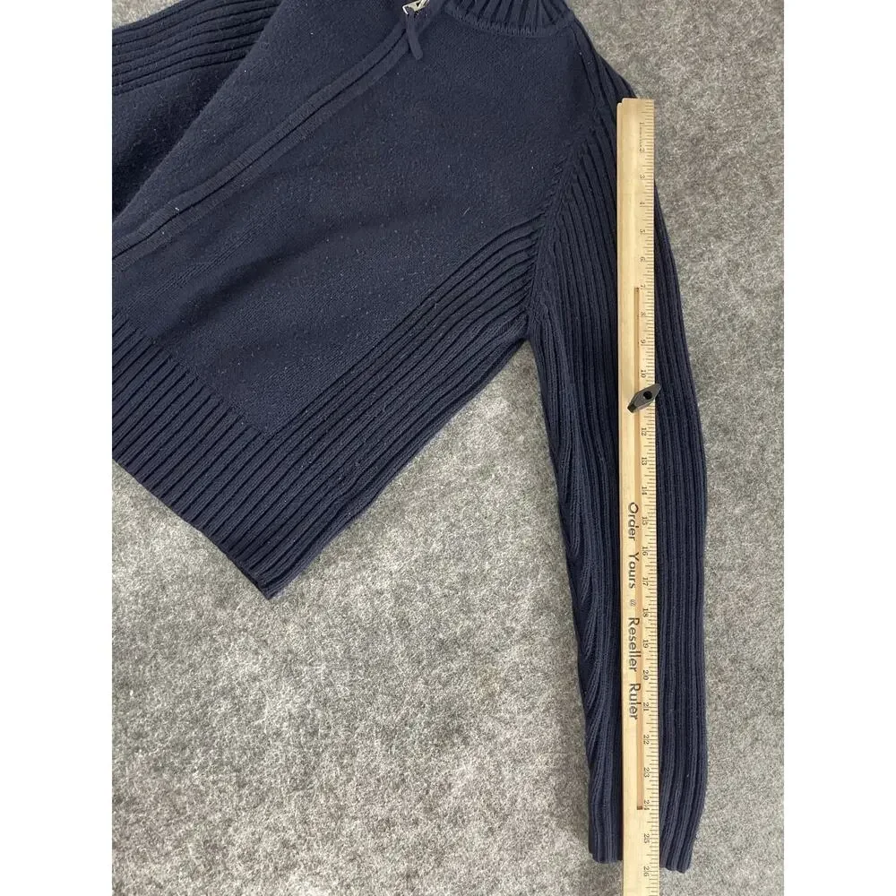 Marks Spencer Sweater Women Extra Large Blue Full Zip Turtle Neck Pullover N38